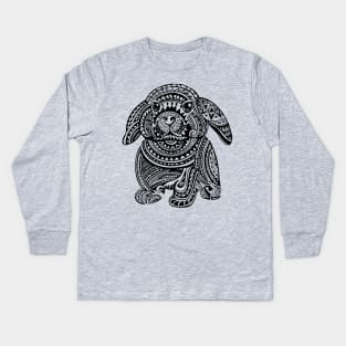 Polynesian Bunny Kids Long Sleeve T-Shirt